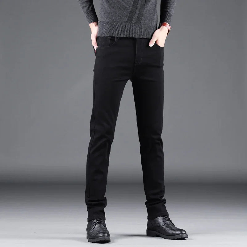 Jeans Slim Pure Black pour Homme - Élasticité, Coupe Droite, Mode Décontractée BLACKBEARD OUTDOOR INDUSTRIES
