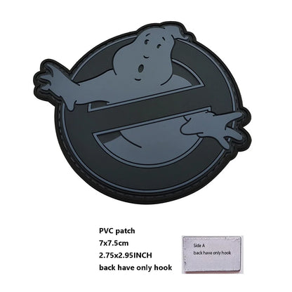 Patch Ghostbuster Rouge Équipe Anti-Fantôme – Broderie Tactique Phosphorescente avec Scratch - BLACKBEARD OUTDOOR INDUSTRIES