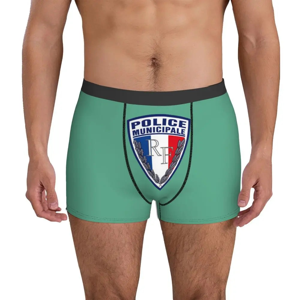 Boxer Homme Insigne Police Municipale – Sous-vêtement Original et Confortable - BLACKBEARD OUTDOOR INDUSTRIES