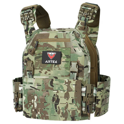 Gilet Tactique ARTEX - Gilet de Combat Léger à Libération Rapide - Porte-Plates 1000D en Polyester avec Système MOLLE - Chaleco Tactico - Gilet Militaire BLACKBEARD OUTDOOR INDUSTRIES