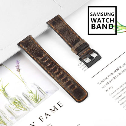 Bracelet en Cuir Rétro pour Montres Samsung Galaxy, Huawei, Amazfit et Plus - 20mm / 22mm BLACKBEARD OUTDOOR INDUSTRIES