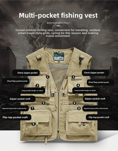 Gilet Tactique Homme Été – 14 Poches, Mesh Respirant - BLACKBEARD OUTDOOR INDUSTRIES
