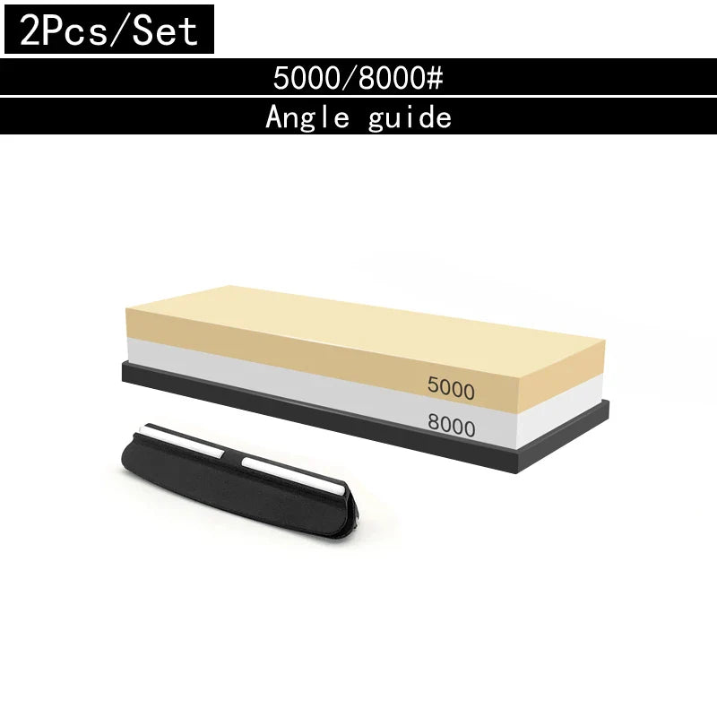 Pierre à Aiguiser Professionnelle 3-en-1 - Double Face avec Support en Bambou et Guide d’Angle - BLACKBEARD OUTDOOR INDUSTRIES