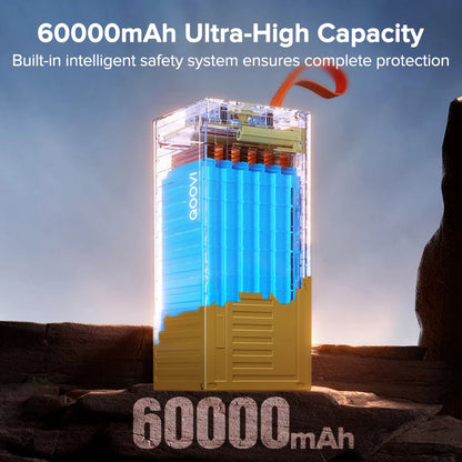 QOOVI 60000mAh Power Bank - Charge Rapide 22.5W PD QC 3.0, Station de Charge Haute Capacité BLACKBEARD OUTDOOR INDUSTRIES