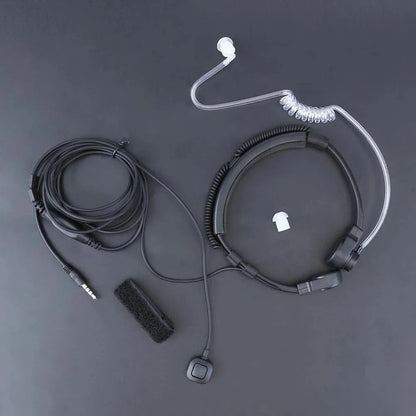 Microphone Laryngé Réglable avec Tube Acoustique 3.5mm + PTT Doigt – Micro-casque Discret pour Téléphone Mobile - BLACKBEARD OUTDOOR INDUSTRIES