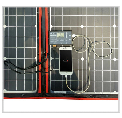 Dokio 100W Panneau Solaire Flexible et Pliant 18V avec Kit Contrôleur 12V – Idéal pour Camping, Voyage et VR - BLACKBEARD OUTDOOR INDUSTRIES