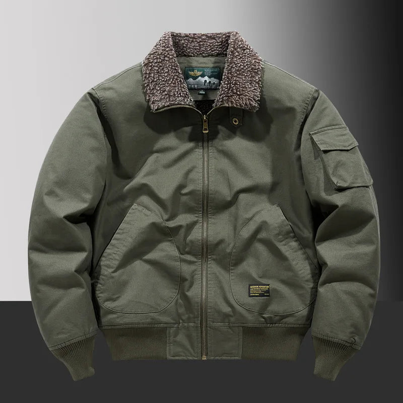 Veste d'Hiver Homme – Bombardier avec Doublure en Laine, Veste à Col Roulé, Manteau en Coton Chaud et Douillet – Parfaite pour les Voyages et le Travail BLACKBEARD OUTDOOR INDUSTRIES