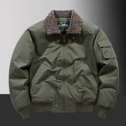 Veste d'Hiver Homme – Bombardier avec Doublure en Laine, Veste à Col Roulé, Manteau en Coton Chaud et Douillet – Parfaite pour les Voyages et le Travail BLACKBEARD OUTDOOR INDUSTRIES