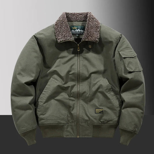 Veste d'Hiver Homme – Bombardier avec Doublure en Laine, Veste à Col Roulé, Manteau en Coton Chaud et Douillet – Parfaite pour les Voyages et le Travail BLACKBEARD OUTDOOR INDUSTRIES