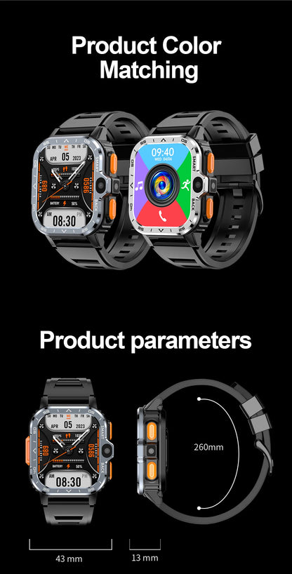 Montre Connectée VALDUS PGD Android – Écran 2,03", Double Caméra HD, 4G LTE, 64 Go ROM, NFC & WiFi - BLACKBEARD OUTDOOR INDUSTRIES
