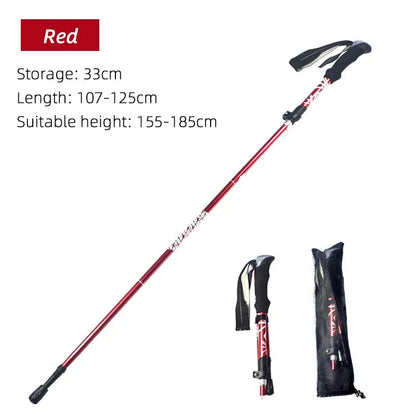 Bâton de Randonnée Pliable 5 Sections – PACOONE | Léger, Télescopique & Portable – 130 cm - BLACKBEARD OUTDOOR INDUSTRIES
