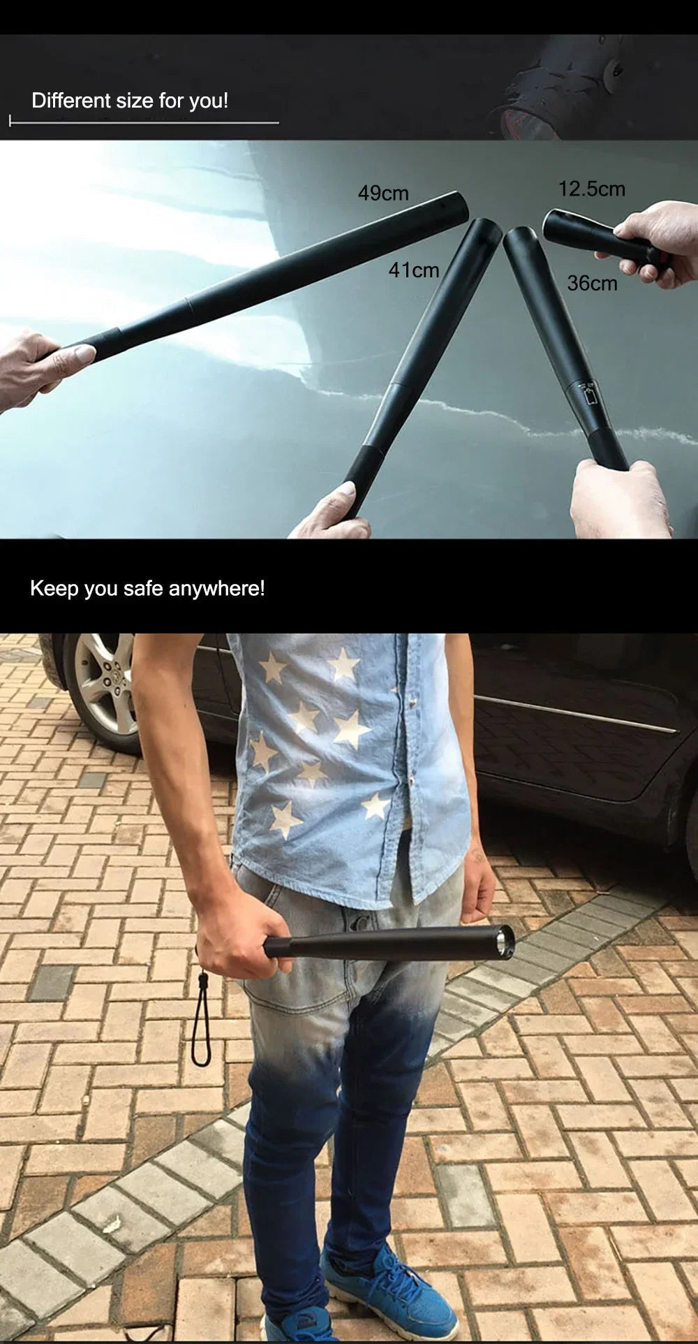 Self Defense Flashlight Baseball Bat Ma boutique