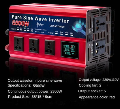 Onduleur Pur Sinus 5500W / 5000W – DC 12V/24V/48V/60V/72V à AC 110V/220V - BLACKBEARD OUTDOOR INDUSTRIES