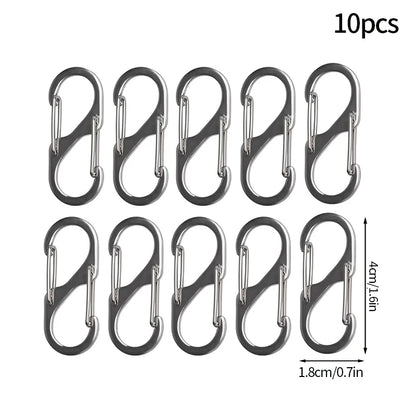 5PCS Mousquetons Tactiques en S – Mini Clip Aluminium Anti-Vol pour Camping & Randonnée - BLACKBEARD OUTDOOR INDUSTRIES