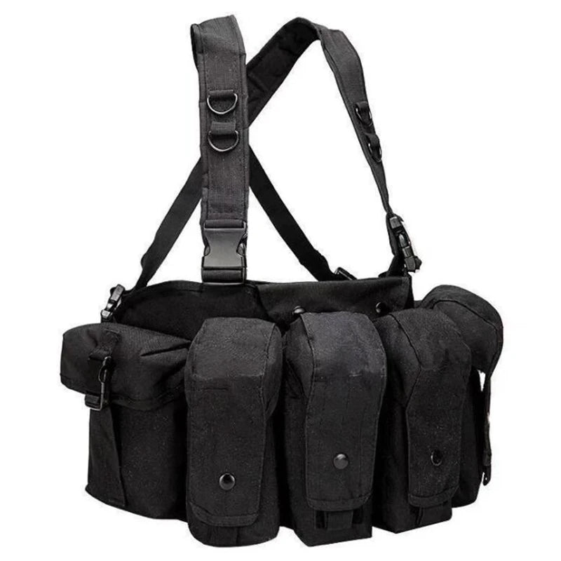 Chest rig Tactique Molle Body Armor – Camouflage Woodland, Porte-Chargeurs et Accessoires de Combat pour Airsoft et Chasse BLACKBEARD OUTDOOR INDUSTRIES