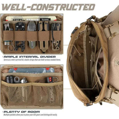 Sac Tactique pour Épaule Molle en Nylon 1000D – Poche Airsoft, Sac de Camping, Sac de Randonnée EDC, Sac de Chasse et Pêche BLACKBEARD OUTDOOR INDUSTRIES