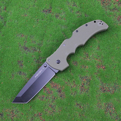 Cold RECON 1 Couteau Pliant Tactique Militaire en Acier AUS10A – Tanto, Combat, Chasse, Survie - BLACKBEARD OUTDOOR INDUSTRIES
