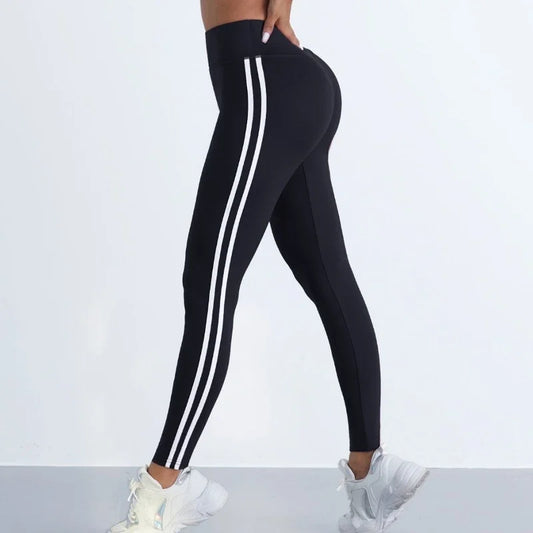 Legging Femme Taille Haute à Rayures – Effet Fessier Galbé et Coupe Sport Ajustée - BLACKBEARD OUTDOOR INDUSTRIES