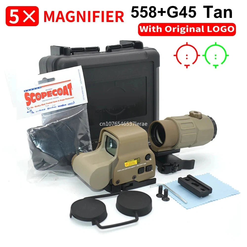 Viseur Holographique 558 avec Magnificateur G33/G43 3X ou G45 5X – Lunette Tactique pour Rail 20 mm – Airsoft, Chasse, Tir Ma boutique
