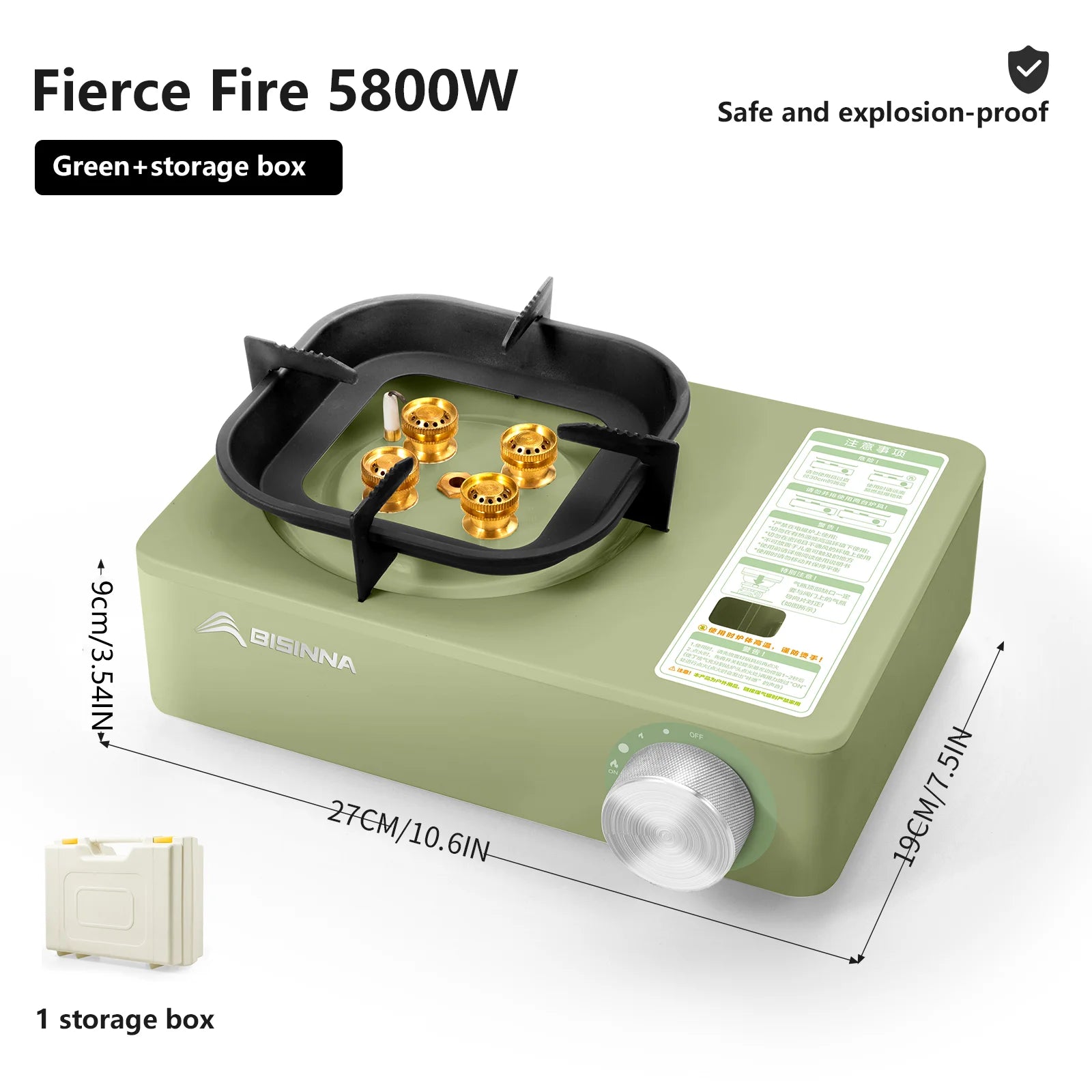 Réchaud à Gaz Camping BISINNA 5800W – Brûleur Portable Puissant pour Pique-nique, Randonnée et Trekking - BLACKBEARD OUTDOOR INDUSTRIES