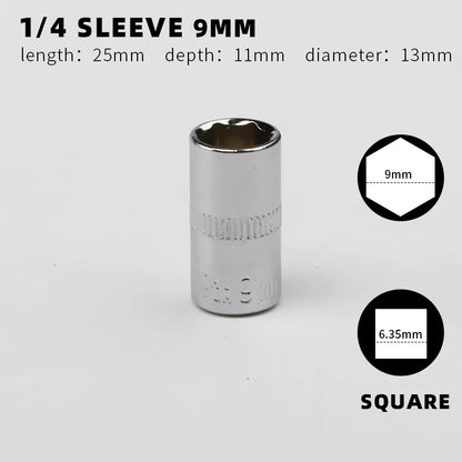 Douille 1/4" Simple – Tailles 4 à 14 mm | Clé à Cliquet, Outil Manuel - BLACKBEARD OUTDOOR INDUSTRIES