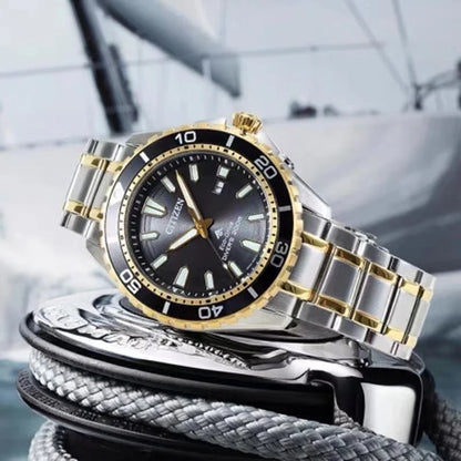Montre Homme Citizen BM8475-26E – Énergie Solaire Éco-Drive – Étanche 200M – Bracelet Cuir – Design Sport & Élégant - BLACKBEARD OUTDOOR INDUSTRIES