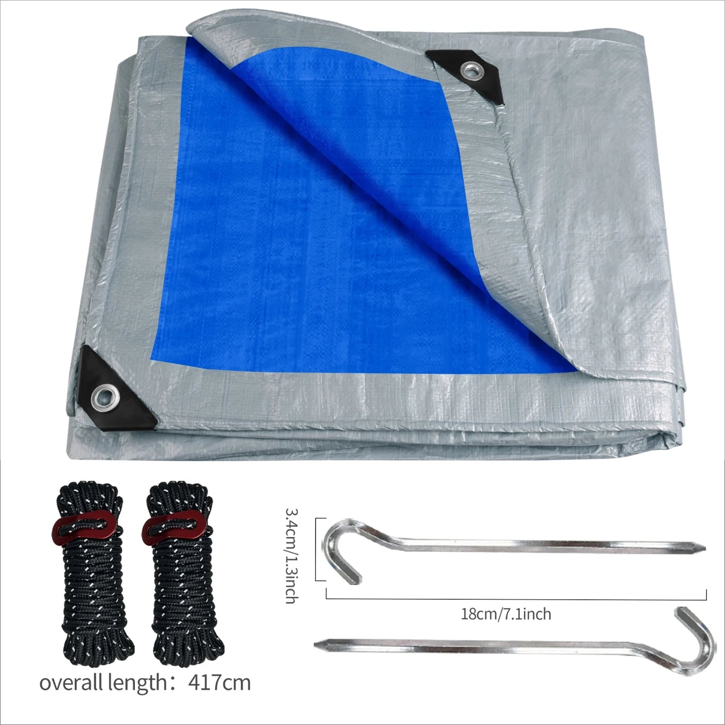 Large Bâche Imperméable pour Camping – Tarp Tente, Abri de Jardin, Protection Pluie & Ombre - BLACKBEARD OUTDOOR INDUSTRIES