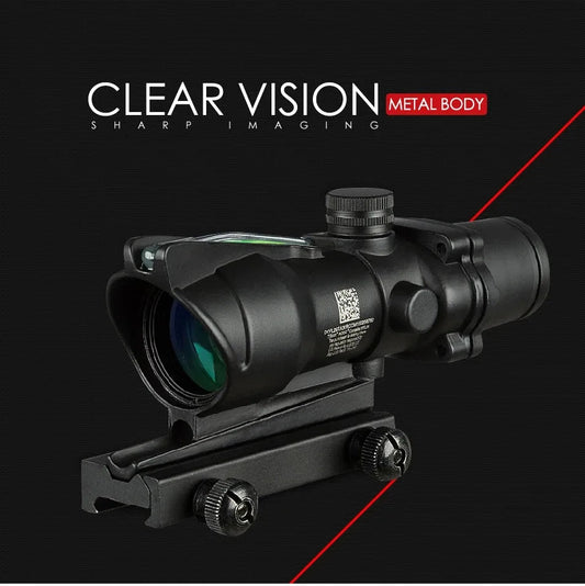 Lunette de Visée 4×32 – Réticule Gravé Illuminé Rouge/Vert – Fibre Optique Ma boutique
