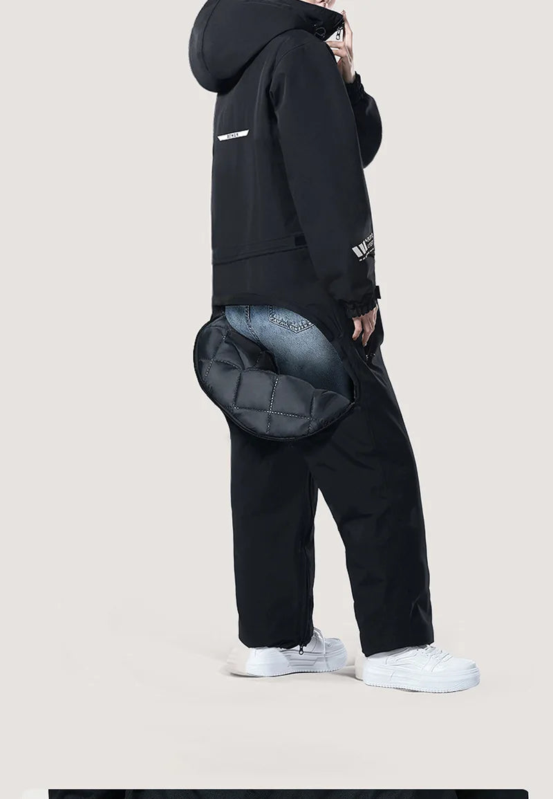 Motorcycle Riding Winter Coldproof Clothing Winter Fashion Waist Designwarm Cotton Jumpsuit Thickened Waterproof Snowmobile Suit BLACKBEARD OUTDOOR INDUSTRIES