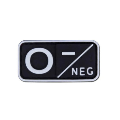 Patch Groupe Sanguin 3D PVC – A B AB O Rh + / - – Écusson Tactique Militaire Hook & Loop 5×2,5 cm - BLACKBEARD OUTDOOR INDUSTRIES