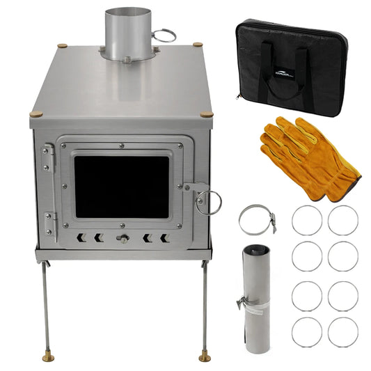 Réchaud pliable en titane à bois – Léger, compact, durable, portable - BLACKBEARD OUTDOOR INDUSTRIES