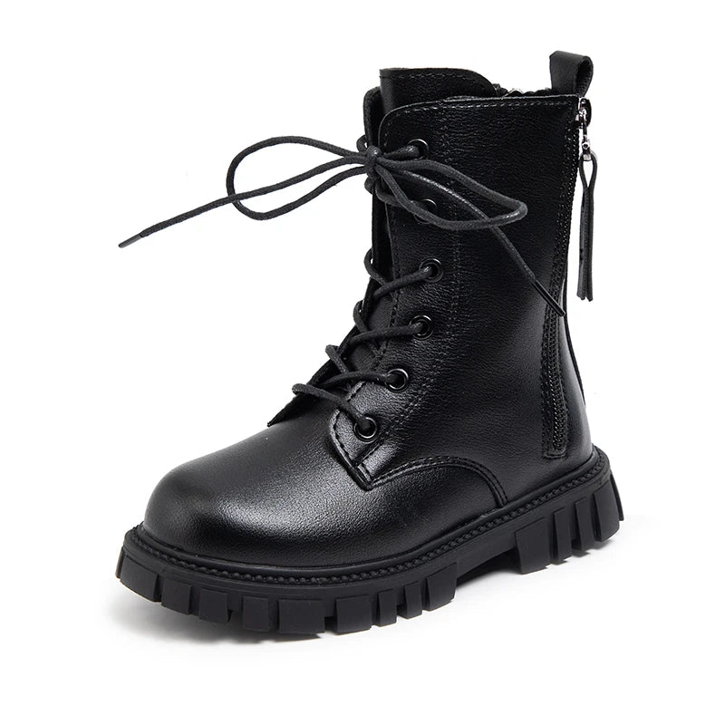 bottines fille cuir noir Ma boutique