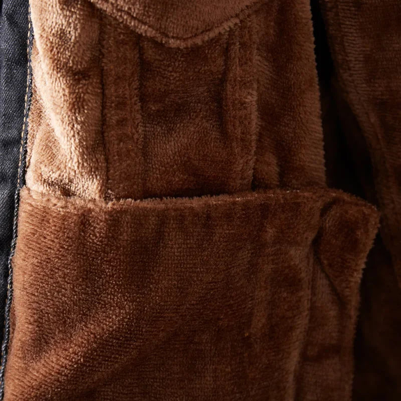 Veste en Jean Hiver Homme | Fleece Chaud | Coupe Décontractée – FAVOCENT - BLACKBEARD OUTDOOR INDUSTRIES