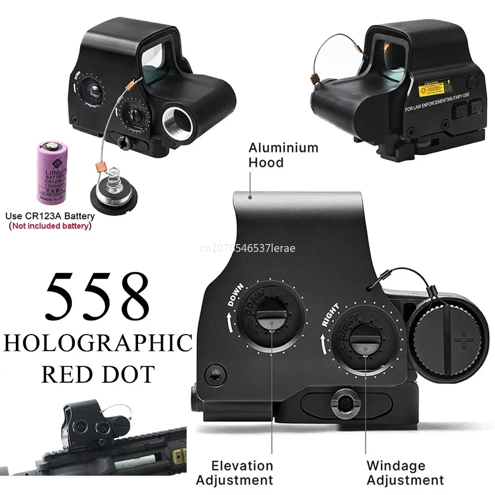 Viseur Holographique 558 avec Magnificateur G33/G43 3X ou G45 5X – Lunette Tactique pour Rail 20 mm – Airsoft, Chasse, Tir Ma boutique