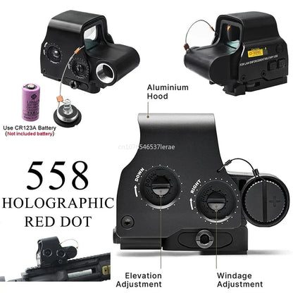 Viseur Holographique 558 avec Magnificateur G33/G43 3X ou G45 5X – Lunette Tactique pour Rail 20 mm – Airsoft, Chasse, Tir Ma boutique