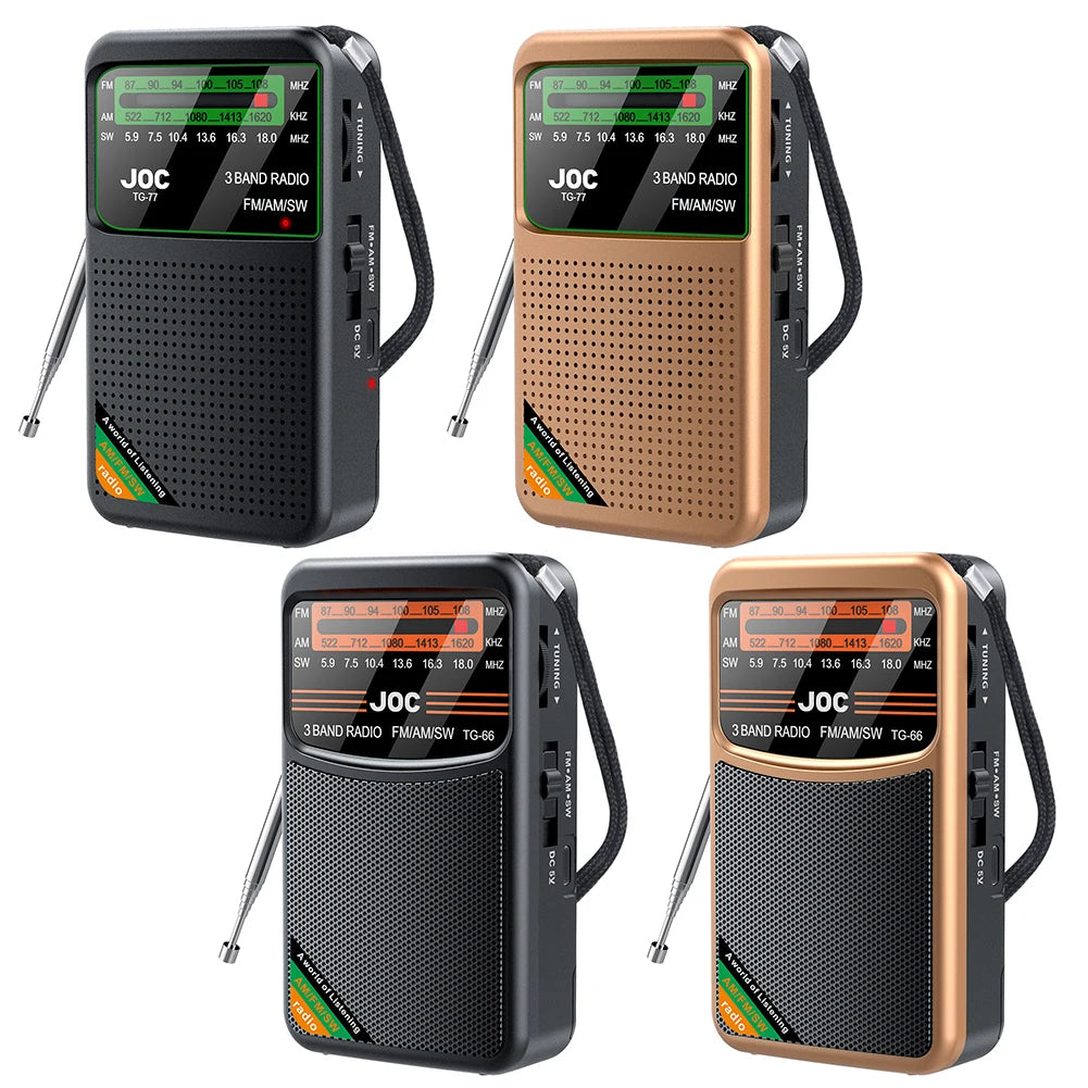 📻 Mini Radio Portable AM/FM/SW – Rechargeable avec Haut-Parleur Stéréo et Écran HD Ma boutique