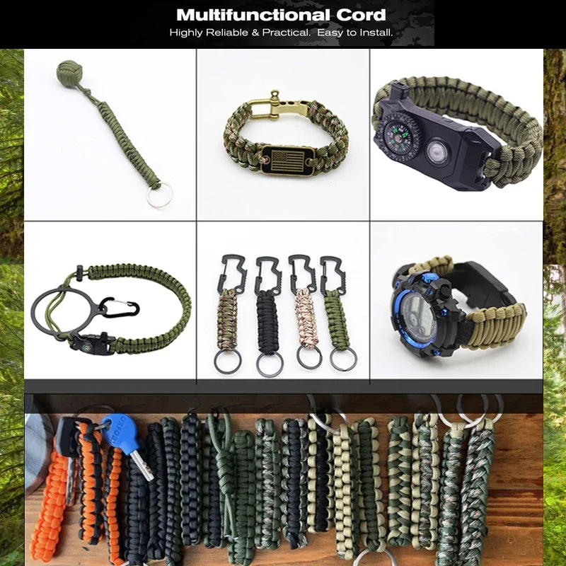 Corde Paracorde Militaire 550 – 100M / 50M / 31M – 7 Brins – 4 mm – Corde de Parachute pour Extérieur, Survie, Bricolage, Camping, Bracelet, Ligne de Tente - BLACKBEARD OUTDOOR INDUSTRIES