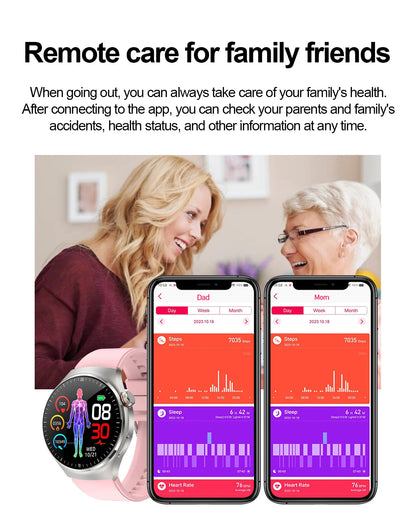 Montre Connectée Médicale GUHUAVMI TK26 – ECG+PPG – Uric Acid, Température, Lipides, Appels Bluetooth – Écran AMOLED 1.43” – Étanche IP68 - BLACKBEARD OUTDOOR INDUSTRIES