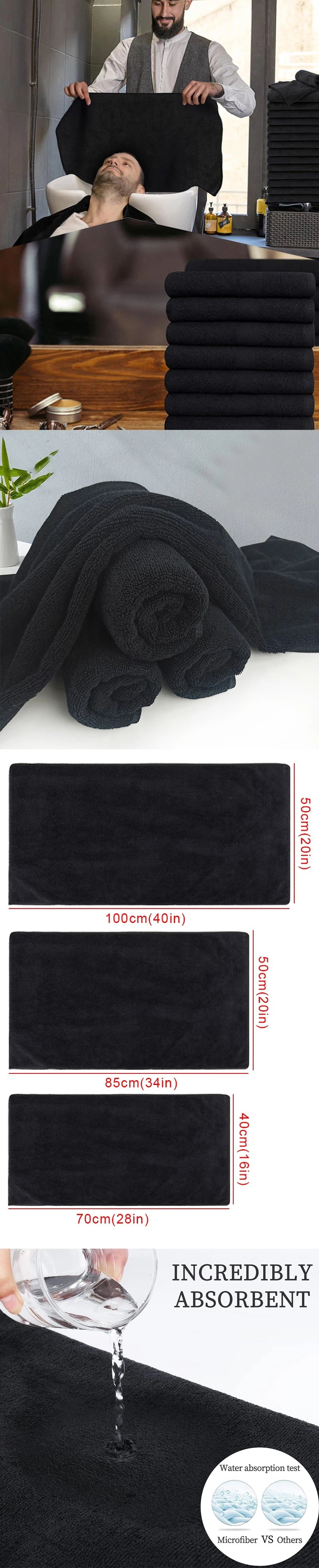 Serviettes Microfibre Noires Professionnelles – Lot de 2 ou 5 Ma boutique