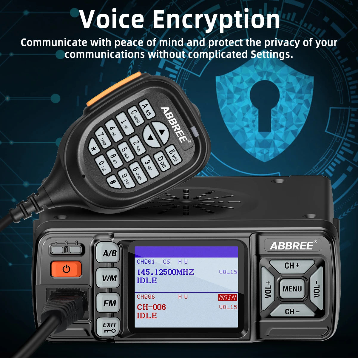 ABBREE AR-318 / AR-218 – Radio Mobile Portable VHF/UHF Double Bande 25W 128 Canaux - BLACKBEARD OUTDOOR INDUSTRIES