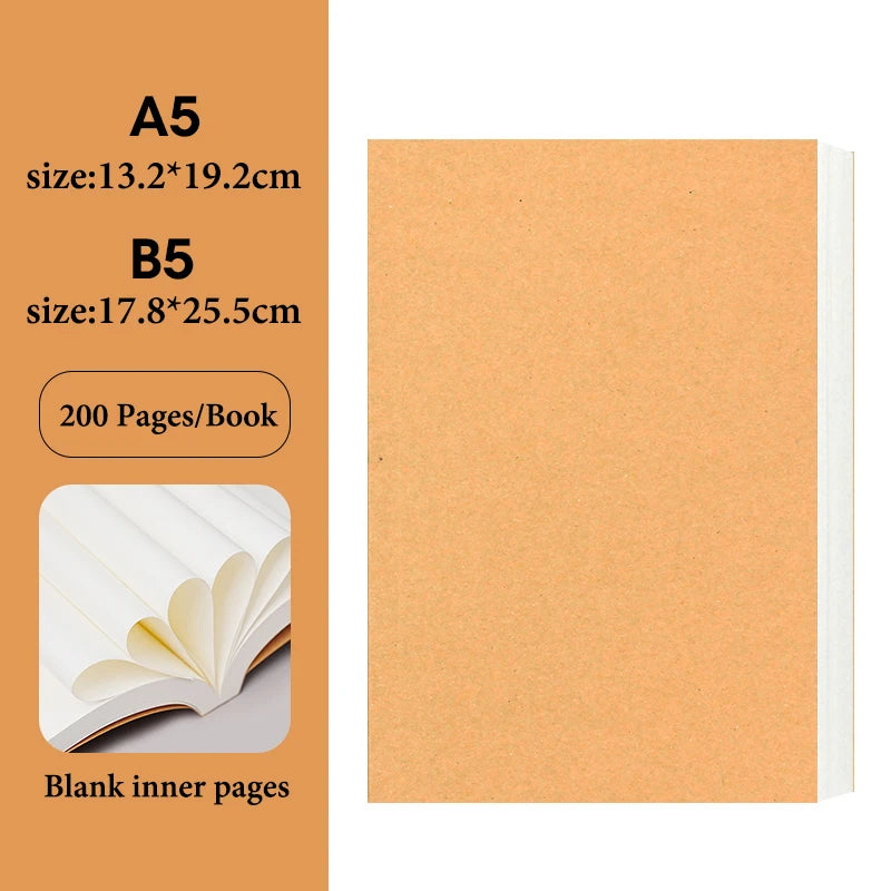 Carnet A5/B5 - 100 et 200 Feuilles - Couverture Kraft DIY - Idéal pour Bureau, Études et Projets Créatifs BLACKBEARD OUTDOOR INDUSTRIES