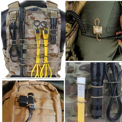Lot de 2 Attaches Tactiques MOLLE – Fixation Élastique pour Câbles, Antennes, PTT et Accessoires - BLACKBEARD OUTDOOR INDUSTRIES
