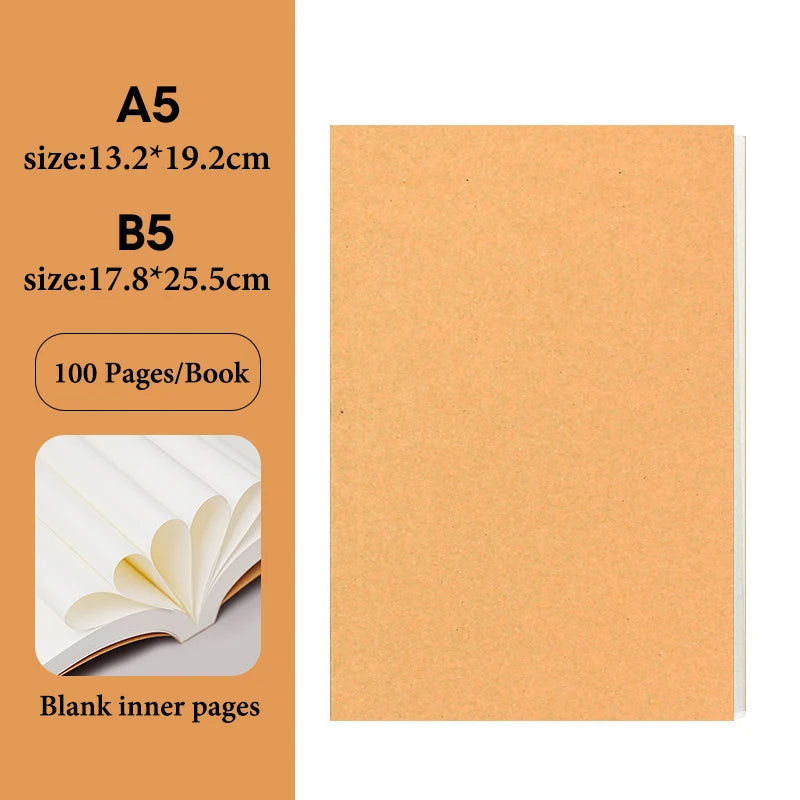 Carnet A5/B5 - 100 et 200 Feuilles - Couverture Kraft DIY - Idéal pour Bureau, Études et Projets Créatifs BLACKBEARD OUTDOOR INDUSTRIES
