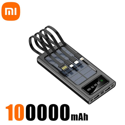 Batterie Externe Solaire Xiaomi 200000mAh – Charge Rapide – 4 Câbles Intégrés – Écran LED – Ports USB, Type-C & Lightning - BLACKBEARD OUTDOOR INDUSTRIES