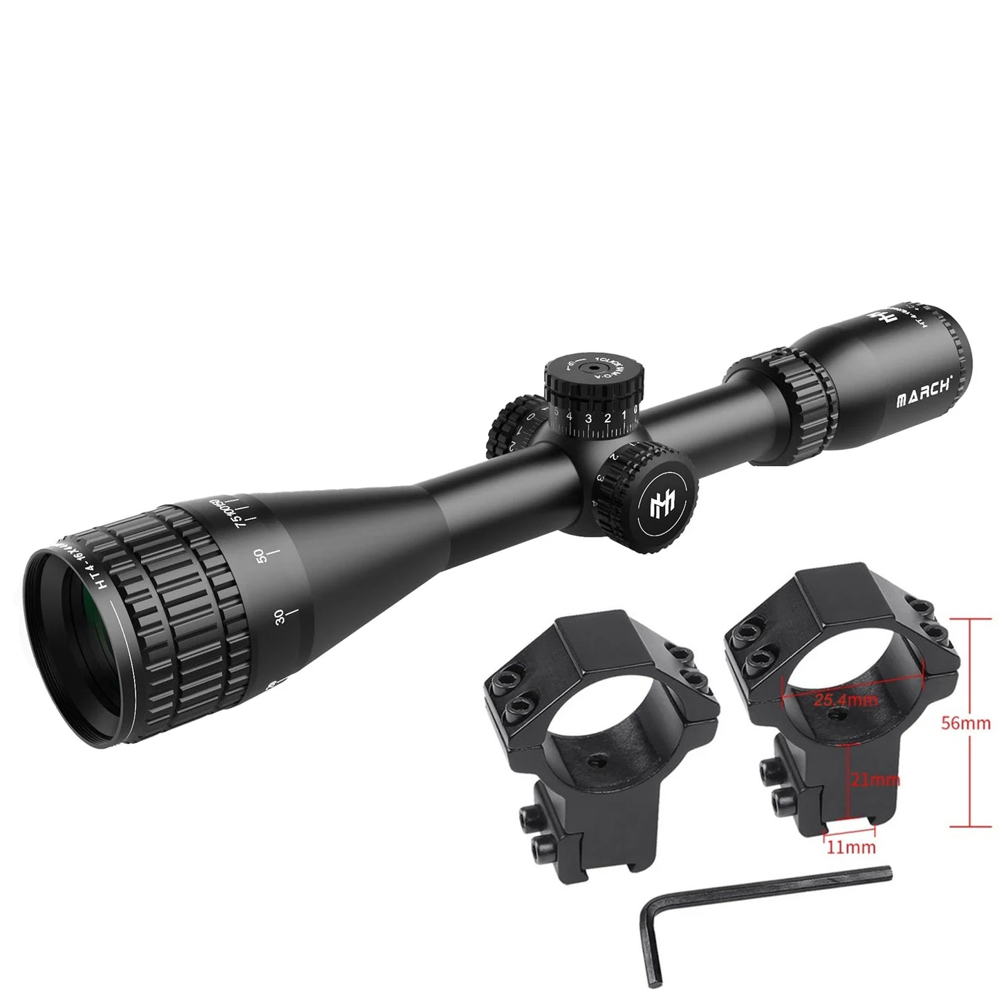 March HT4-16X44AOE Lunette de Visée Tactique - BLACKBEARD OUTDOOR INDUSTRIES