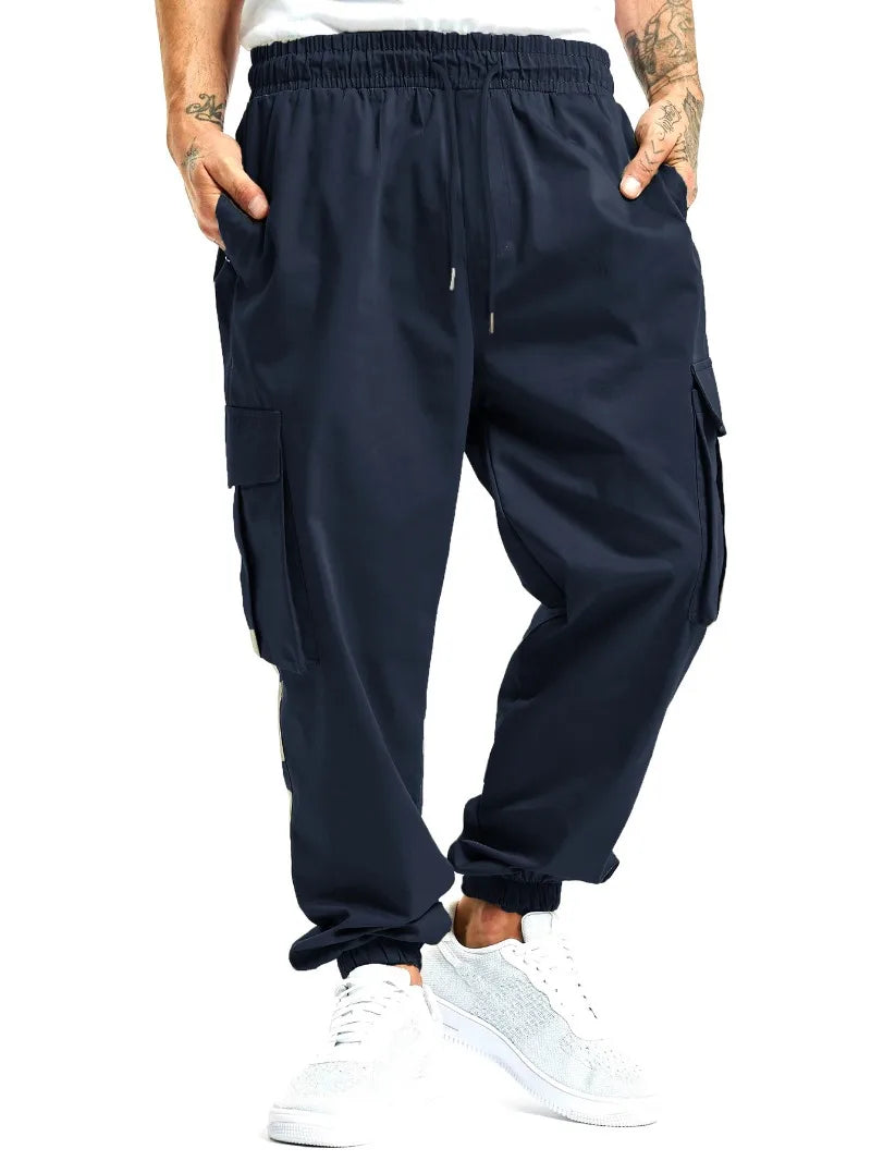 Pantalon Cargo Homme Grande Taille | Style Européen Décontracté | Taille Élastique & Cordon | Multi-poches | Léger & Confortable - BLACKBEARD OUTDOOR INDUSTRIES