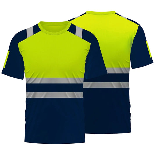 T-shirt de Sécurité Haute Visibilité – Été Respirant & Séchage Rapide Manches Courtes | Tissu Réfléchissant | Polyester Léger | Tailles L à XXXL - BLACKBEARD OUTDOOR INDUSTRIES