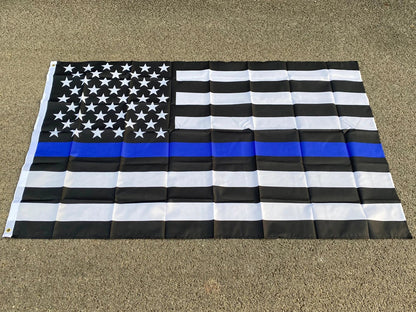Drapeau Thin Blue Line USA - 90x150 cm BLACKBEARD OUTDOOR INDUSTRIES