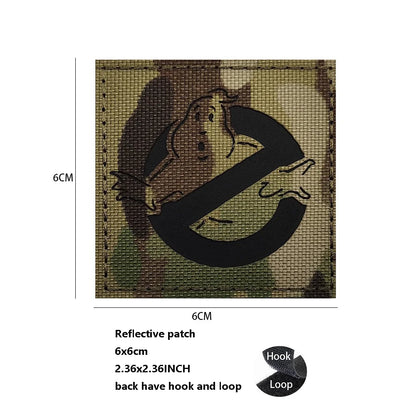 Patch Ghostbuster Rouge Équipe Anti-Fantôme – Broderie Tactique Phosphorescente avec Scratch - BLACKBEARD OUTDOOR INDUSTRIES