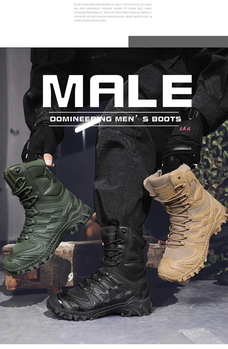Bottes Tactiques Combat Désert pour Homme - Résistantes, Étanches et Confortables pour Randonnée et Sports Outdoor - BLACKBEARD OUTDOOR INDUSTRIES